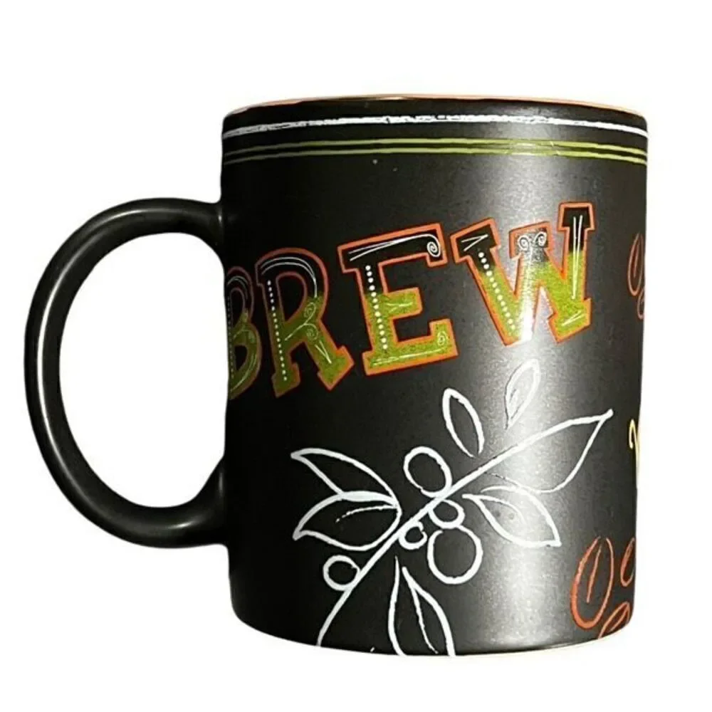 Starbucks 2007 Halloween Fall Chalkboard Drip Brew Coffee Mug